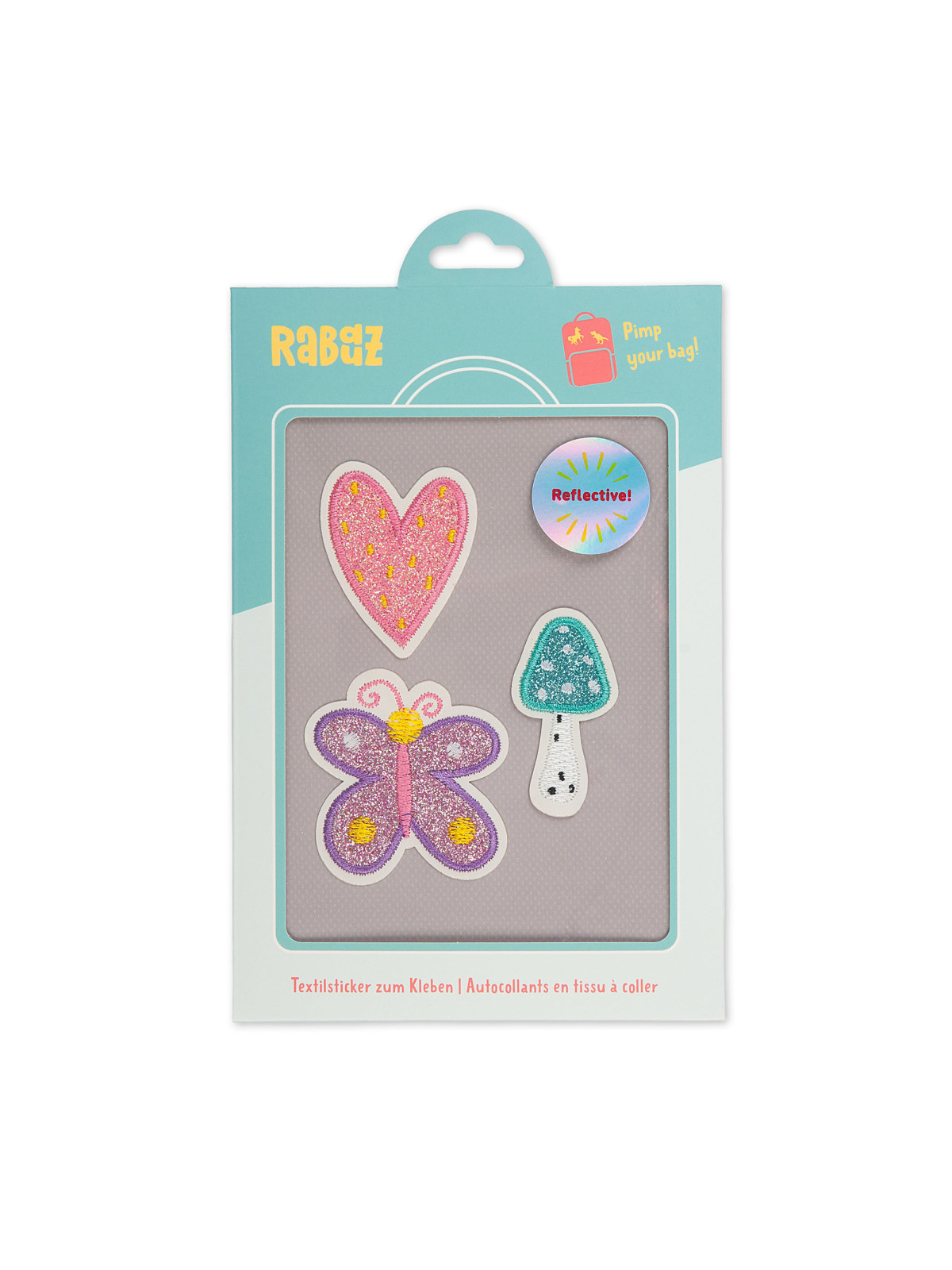 Rabauz Textilstickerset Purple Flowers mit Verpackung